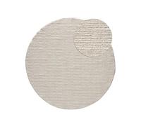 benuta Nest Lilibeth Tapis - Crème 300 cm Rond - Fibre synthétique - Rond & Style : abstrait, géométrique, hygge et cozy, minimaliste - Facile d'entretien pour le salon et la chambre à coucher