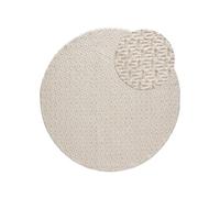 benuta Nest Tapis Lilibeth - Fibre Synthétique - Rond et Style : Abstrait, Géométrique, Hygge et Cosy, Minimaliste - Facile d'entretien pour Salon Chambre à Coucher, Crème, ø 160 cm Rond