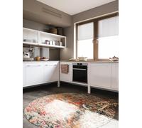 benuta Nest Tapis vintage Casa - Multicolore - 160 cm - Rond - Pour salon, chambre à coucher et couloir - Facile d'entretien - Compatible avec chauffage au sol