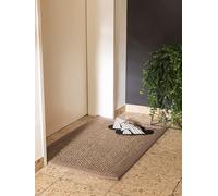 benuta Paillasson Greta - Gris 40 x 60 cm - 100 % sisal - Rectangulaire et de style : bordure, uni, vie naturelle, salon scandinave - Facile d'entretien pour salon, chambre à coucher, couloir