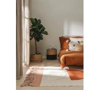 benuta Pop Tapis en coton Gibson - Orange 120 x 170 cm - 100 % coton - Rectangulaire & style : abstrait, géométrique, franges, Natural Living, Scandi Living - Facile d'entretien pour salon