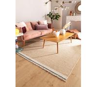 benuta Pop Tapis en laine Karla - Beige 160 x 230 cm - Coton, Laine - Rectangulaire & en style: Lis, Hygge & Cozy, Minimaliste - Facile à nettoyer pour salon ou chambre à coucher