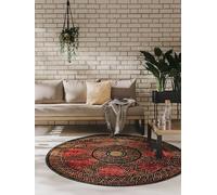benuta Tapis d'intérieur et d'extérieur ARTIS - Rouge - Rond - Diamètre : 160 cm - Tapis coloré pour l'intérieur et l'extérieur - Convient au Chauffage au Sol
