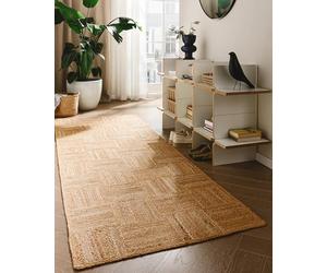 benuta Tapis en jute pure Jutta - Naturel 70 x 200 cm - Tapis de salon tissé à la main - Design bohème naturel - Convient pour chauffage au sol