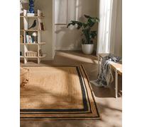 benuta Tapis en jute pure Jutta - Noir - 60 x 100 cm - Tapis de salon tissé à la main - Design bohème naturel - Convient pour chauffage au sol