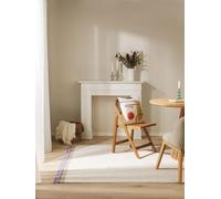 benuta Tapis en laine pop Karla - Violet 200 x 300 cm - Laine - Rectangulaire et style : franges, uni, Natural Living - Facile d'entretien pour le salon et la chambre à coucher