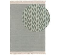 benuta Tapis en laine pure Kim - Menthe 200 x 300 cm - Coton, Laine - Rectangulaire & Style : Ikat, Hygge & Cozy, Minimaliste - Facile d'entretien pour le salon et la chambre à coucher