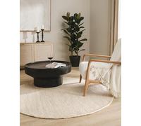 benuta Tapis en laine pure Rocco - Crème 250 cm rond - Tissé à la main - Style : laine, uni, bohème, hygge et cozy, minimaliste - Facile d'entretien pour le salon et la chambre à coucher