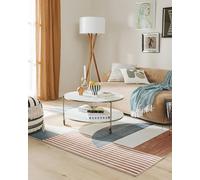 benuta Tapis pop Laury - Multicolore 160 x 230 cm - Fibre synthétique - Rectangulaire et style : abstrait, géométrique, rétro, Scandi Living - Facile d'entretien pour le salon et la chambre à coucher
