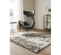 benuta Tapis Shaggy à Poils Longs Whisper Gris 60X60 Cm - Tapis Descente de Lit