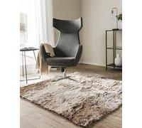 benuta Tapis Shaggy à Poils Longs Whisper Marron Clair 60X60 Cm - Tapis Descente de Lit