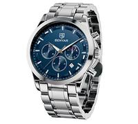 BENYAR by Montre Homme Chronographe 30M Etanche Lumineuse Classique Mode Montres Bracelet en Acier Inoxydable Grand Cadran Date Analogique Quartz Montre Cadeau élégant pour Hommes