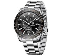 BENYAR by Montre Homme Chronographe Etanche Lumineuses Date Montres Bracelet en Acier Inoxydable Grand Cadran Classique Mode Affaires Analogique Quartz Montres Cadeau élégant pour Hommes
