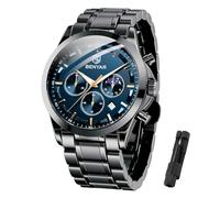 BENYAR by Montre Homme Montres Bracelet pour Homme chronographe étanche avec Calendrier Luxe Sport habillée Cadeau Montres NoëlCadeau Fête des Pères Bracelet en Cuir/Acier Inoxydable