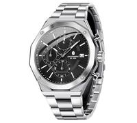 BENYAR by Montre Homme Montres Bracelet pour Homme chronographe étanche avec Calendrier Luxe Sport habillée Cadeau Montres NoëlCadeau Fête des Pères Bracelet en Cuir/Acier Inoxydable