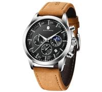 BENYAR by Montre Homme Montres Bracelet pour Homme chronographe étanche avec Calendrier Luxe Sport habillée Cadeau Montres NoëlCadeau Fête des Pères Bracelet en Cuir/Acier Inoxydable