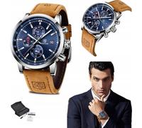 Benyar homme montre chronographe bracelet cuir date élégant classique