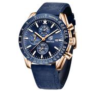 BENYAR Montre Homme Chronographe Analogique Quartz Etanche Lumineuses Classique Mode Affaires Sport Montres Bracelet en Cuir Grand Cadran Date Montre Cadeau élégant pour Hommes