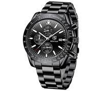 BENYAR Montre Homme Chronographe Etanche Lumineuses Date Montres Bracelet en Acier Inoxydable Grand Cadran Classique Mode Affaires Analogique Quartz Montres Cadeau élégant pour Hommes