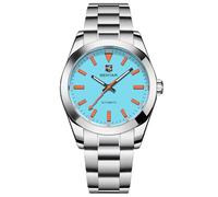 BENYAR Montre mécanique automatique pour homme Modèle 5218 - Cadran en cristal saphir, acier inoxydable, étanche à 100 m, à remontage automatique, montre-bracelet d'affaires, Bleu BY5218, Sports