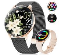 BENYAR SMART Montre Connectée Femme, 1,43" AMOLED Écran/Appel Bluetooth/100+ Modes Sportifs Smartwatch, Sommeil/SpO2/Calories/Fréquence Cardiaque Moniteur pour Android iOS