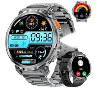 BENYAR SMART Montre Connectée Homme avec Appel Bluetooth/730mAh Batterie, 1.85" HD Grand Écran Smartwatch Homme avec Lampe Torche, 100+Sportifs, Podomètre, IP68 Étanche pour Android iOS, Noir