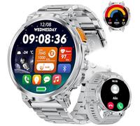 BENYAR SMART Montre Connectée Homme avec Appel Bluetooth/730mAh Batterie, 1.85" HD Grand Écran Smartwatch Homme avec Lampe Torche, 100+Sportifs, Podomètre, IP68 Étanche pour Android iOS, Argent