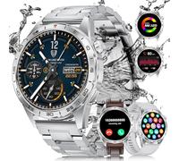 BENYAR SMART Montre Connectée Homme Militaire(3 Bracelets), 1.43" AMOLED Smartwatch avec Appel Bluetooth, Fréquence Cardiaque, SpO2, Moniteur de Sommeil, 120+ Sportifs, IP68 Étanche pour iOS Android