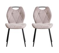 BenyLed Lot de 2 Chaises de Salle à Manger, Chaises de Cuisine Rembourrées avec Dossier à Oreilles et Poignée, Chaises sans Accoudoirs en Tissu pour Maison, Appartement (Kaki)