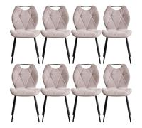 BenyLed Lot de 8 Chaises de Salle à Manger, Chaises de Cuisine Rembourrées avec Dossier à Oreilles et Poignée, Chaises sans Accoudoirs en Tissu pour Maison, Appartement (Kaki)