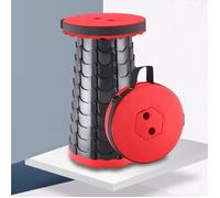 BenyLed Tabouret Télescopique Tabouret Pliant Rétractable Portable Pliable pour Les Voyages, Camping, Pêche, L'extérieur ( Rouge)