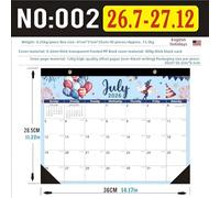 Benytro Calendrier anglais 18 mois, style 1-1 | Juillet 2026 à décembre 2027, papier épais, jours fériés, crochet de suspension, plusieurs tailles, utilisation au bureau