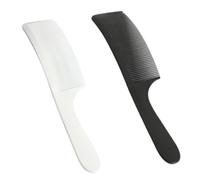 Benytro Lot de 2 peignes incurvés pour barbier à dessus plat, noir et blanc | Finition antistatique, poignée ronde, 22 x 5 cm, pour cheveux du dos et coiffage de tête d'huile, matériau PP