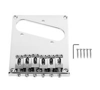 Benytro Telecaster Chevalet de guitare électrique en métal Argenté | Intonation stable, installation facile par vis, espacement des cordes de 5,25 cm t 5 vis incluses