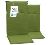 Beo Barcelone - Lot de 4 coussins pour chaise de jardin à dossier haut - Fabriqués en UE selon la norme Öko-Tex Standard - Lavables - Respirants - Avec fleurs - Bleu clair