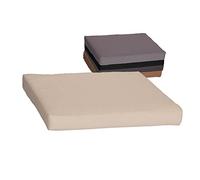 Beo Coussin 60x60 cm déperlant extérieur | Fabriqué en Europe | Coussin pour Palette avec Fermeture éclair et garnissage Amovible | Coussin d'assise Lavable | Coussin de Jardin Beige