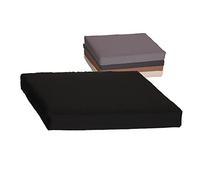 Beo Coussin 60x60 cm déperlant extérieur | Fabriqué en Europe | Coussin pour Palette avec Fermeture éclair et garnissage Amovible | Coussin d'assise Lavable | Coussin de Jardin Anthracite