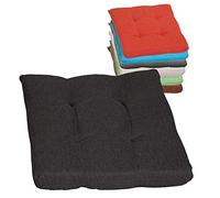Beo Coussin d’Assise 40x40 cm Carré | Galette de Chaise Respirante fabriquée en UE | Coussin de Chaise résistant aux UV | Coussin de Jardin Lavable | Coussin pour Chaise | Anthracite