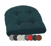 Beo Coussin d’Assise 40x40 cm Semi-Circulaire | Galette de Chaise Respirante fabriquée en UE | Coussin de Chaise résistant aux UV | Coussin de Jardin Lavable | Coussin pour Chaise | Vert foncé