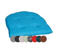 Beo Coussin d’Assise 40x40 cm Semi-Circulaire | Galette de Chaise Respirante fabriquée en UE | Coussin de Chaise résistant aux UV | Coussin de Jardin Lavable | Coussin pour Chaise de Jardin Bleu