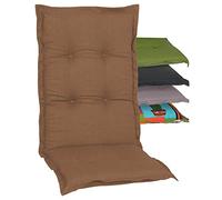 Beo Coussin d’extérieur déperlant Dossier Haut Nice | Fabriqué en UE | Coussin Fauteuil de Jardin résistant aux UV et antitaches | Coussin de chaises pour Dossier Haut Respirant | Marron