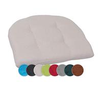 Beo Coussin d'assise, 40 x 40 cm, Semi-Circulaire, Respirant, fabriqué en UE, résistant aux UV, Lavable, Coussin d'assise Beige