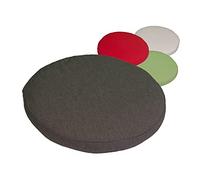 Beo Galette de Chaise Ronde ø 40 cm | Fabriqué en EU | Coussins de siège lavables avec revêtement Amovible | Coussin d'exterieur et d'intérieur Respirant | Coussin d'assise Gris foncé