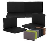 Beo Lot de 8 Coussins de Salon Monaco - Résistants aux intempéries et à l'eau - avec Fermeture éclair - Convient pour Les Meubles de Salon Allibert - Grand Rembourrage Anthracite