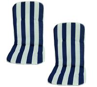 Beo mS08 palma mH coussin pour dossier bas pour les chaises empilables env. 41 x 89 cm, épaisseur : 2 cm-lot de 2-couleur : bleu/blanc