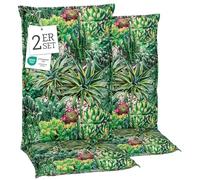 Beo® Turin Lot de 2 coussins pour chaise de jardin, à dossier haut, lavables, fabriqués en UE, certifiés Öko-Tex Standard, respirants, résistants aux UV, coussins d'assise extra épais, pour meubles de