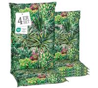 Beo® Turin Lot de 4 coussins pour chaise de jardin à dossier haut, lavables, certifiés Öko-Tex Standard - Respirants et résistants aux UV - Coussins rembourrés extra épais