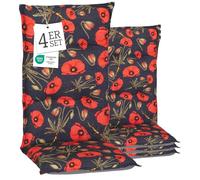 Beo® Turin Lot de 4 coussins pour chaise de jardin, à dossier haut, lavables en machine à 30 °C, respirants et résistants aux UV, fabriqués en UE selon la norme Öko-Tex Standard - Coussins d'assise