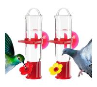 Beoba Lot de 2 distributeurs de nourriture pour colibri, transparent, étanche, avec fixation à ventouse, pour l'extérieur, la maison, le jardin, l'hiver, le balcon
