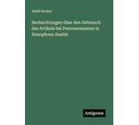 Beobachtungen über den Gebrauch des Artikels bei Personennamen in Xenophons Anabis